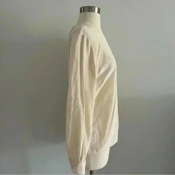 Vintage Liz Claiborne Silk Ivory Blouse Button Down Back Sz 6 - Picture 8 of 8